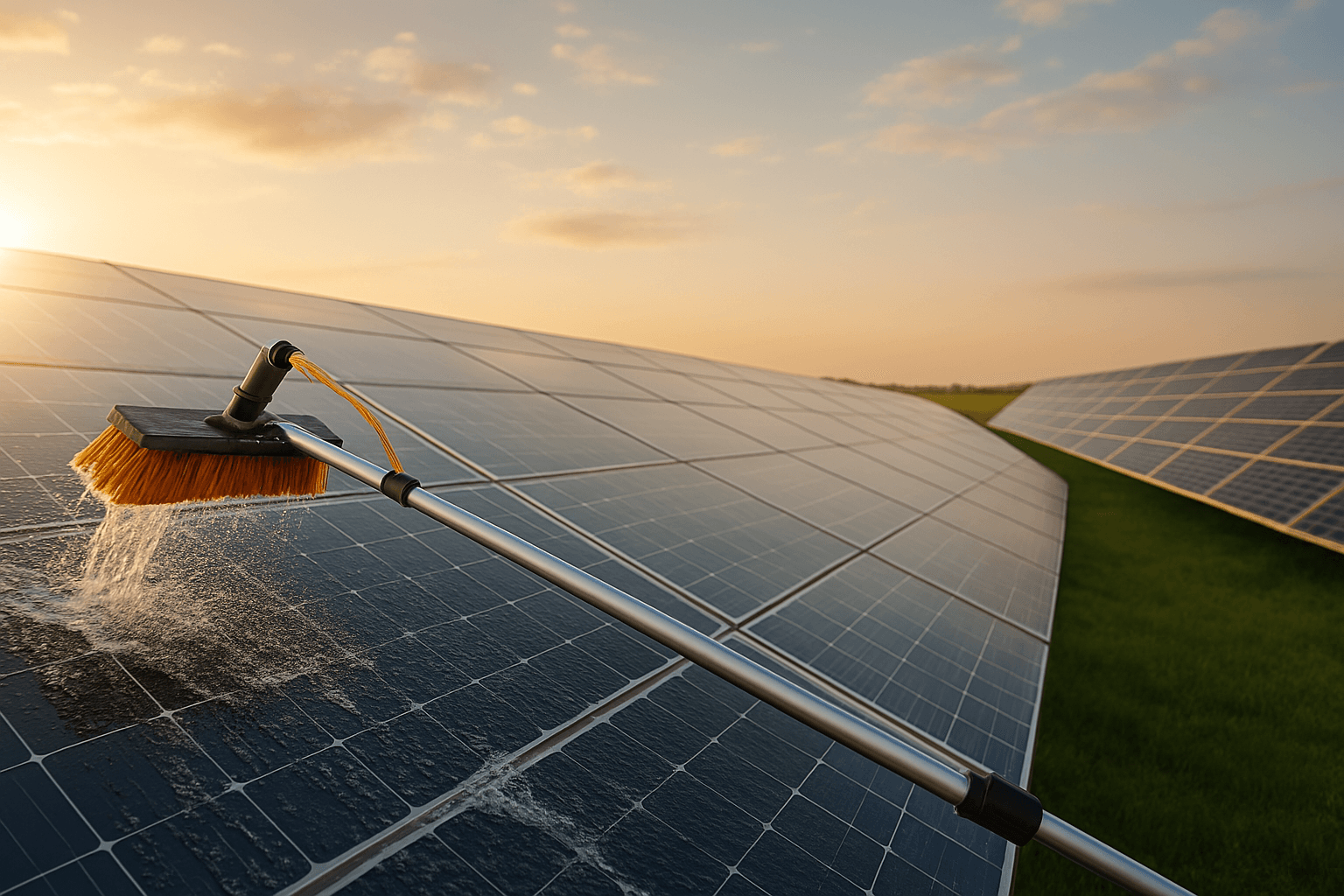 Solar panel cleaning maintenance